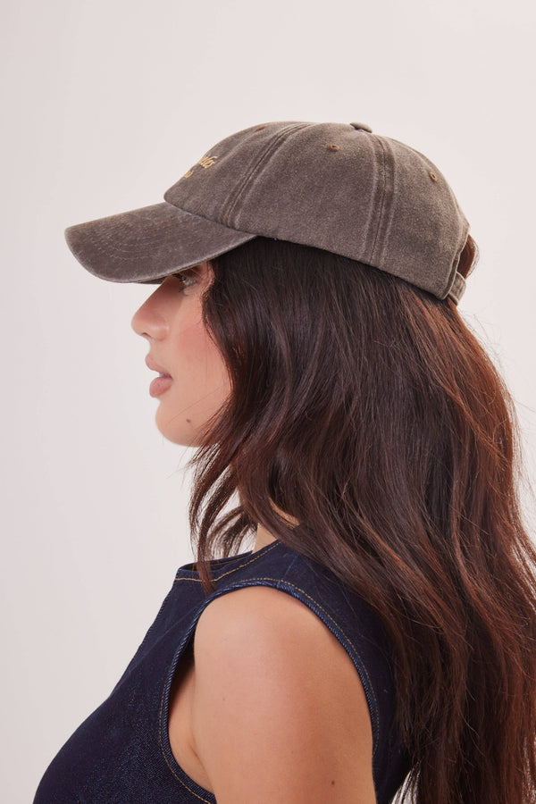 Los Angeles Health Club Baseball Cap in Washed Brown