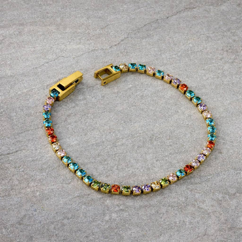 Tarnish Resistant Multicolour Set Zirconia Bracelet