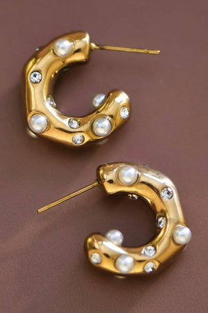 18K Gold Plated Waterproof Stainless Steel Hoop Earrings