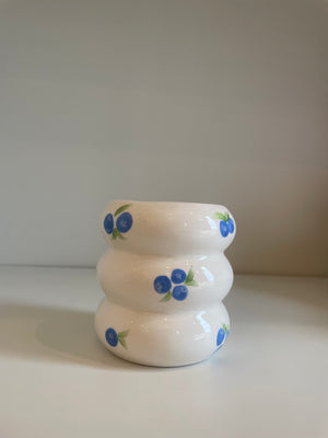 Bubble Glazed Ceramic Cup with Blueberry’s