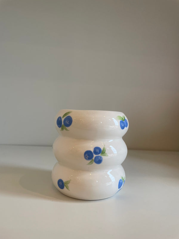 Bubble Glazed Ceramic Cup with Blueberry’s