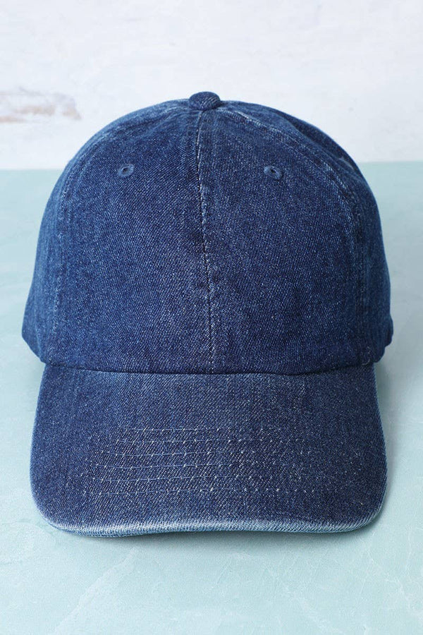 Plain Denim Cotton Baseball Cap Dad Hat