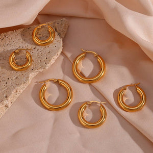 Classic Hoop Earrings – Gold & Silver 3 Sizes