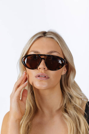 Chunky Aviator Sunglasses in Orange