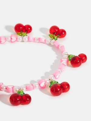 Cherry Heart Beaded Strap