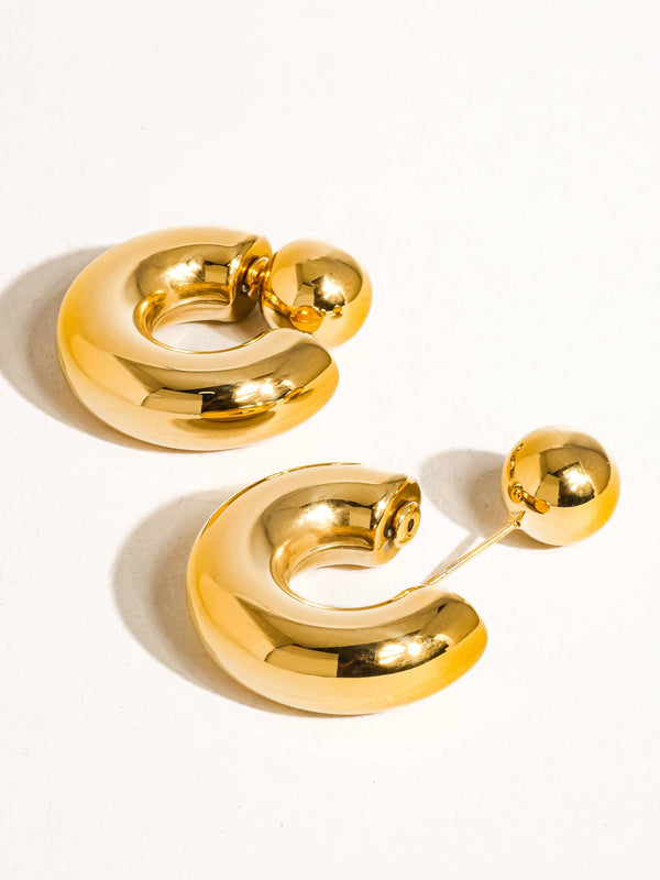 Chunky Hoops 16K Gold Non-Tarnish