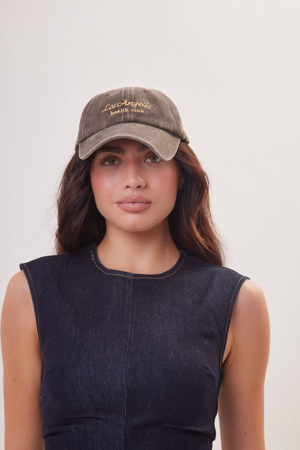Los Angeles Health Club Baseball Cap in Washed Brown