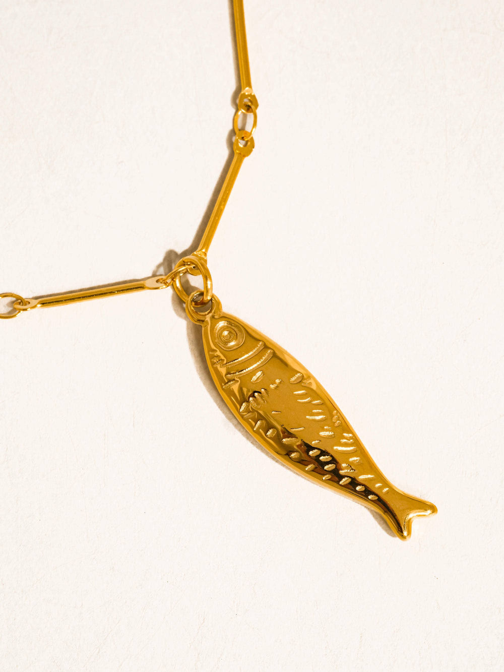 Non-Tarnish Gold Fish Pendant Necklace