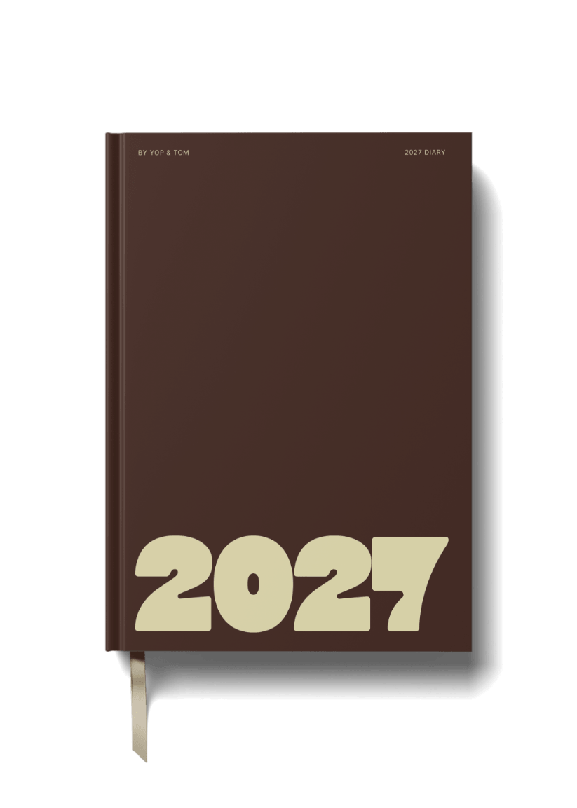 2027 A5 Diary - Week-to-View - Bold Year Espresso & Butter