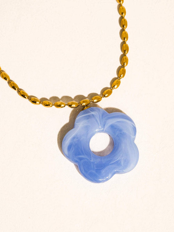 Zea Non-Tarnish Summer Floral Pendant Necklace