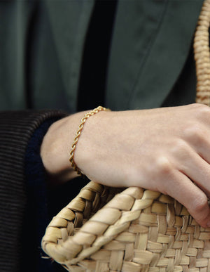 Waterproof Gold 3mm Rope Twist Bracelet
