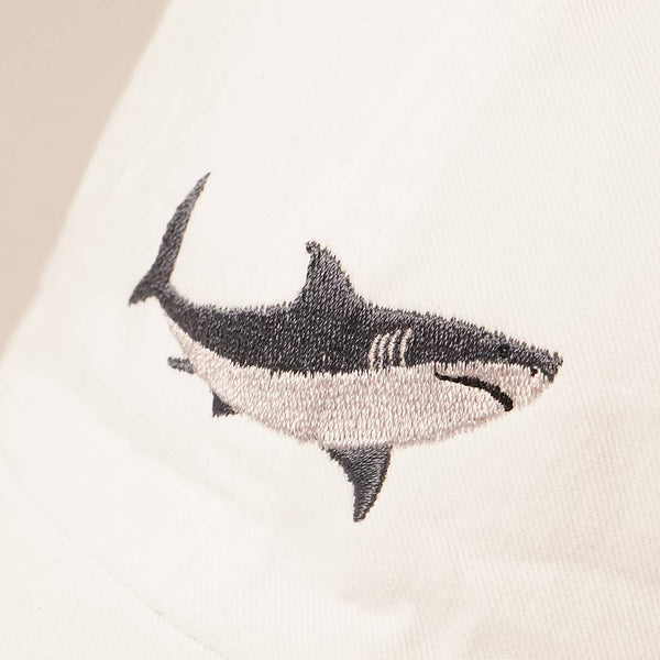 Shark Embroidered Cotton Baseball Dad Cap