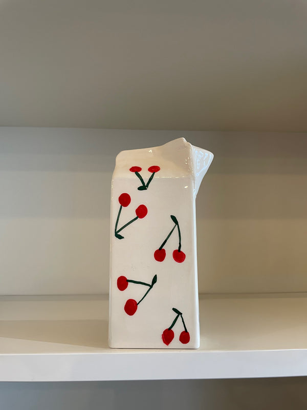 Handmade Cherry Pattern Ceramic Vase