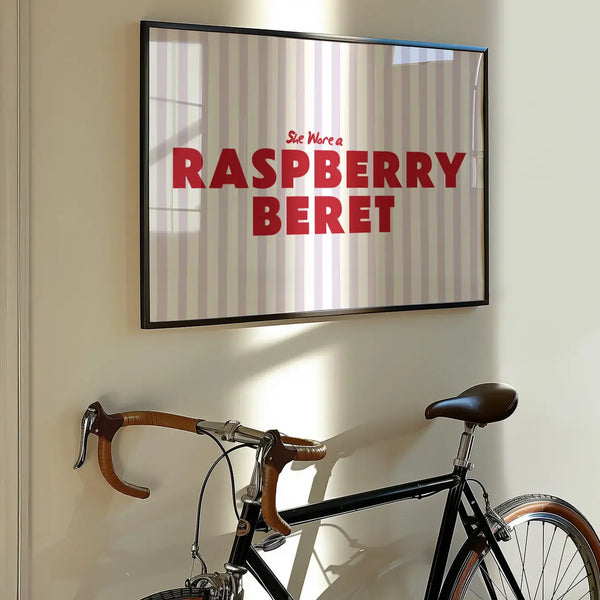 Raspberry Beret Retro Music Home Decor Wall Art Print