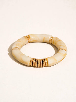 18K Gold Non-Tarnish Chunky Resin Bangle Set