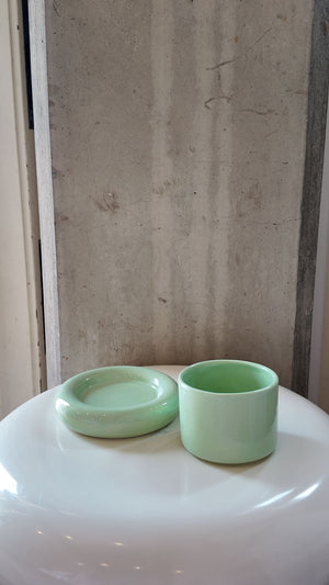 Glazed Chunky Mug & Saucer Set