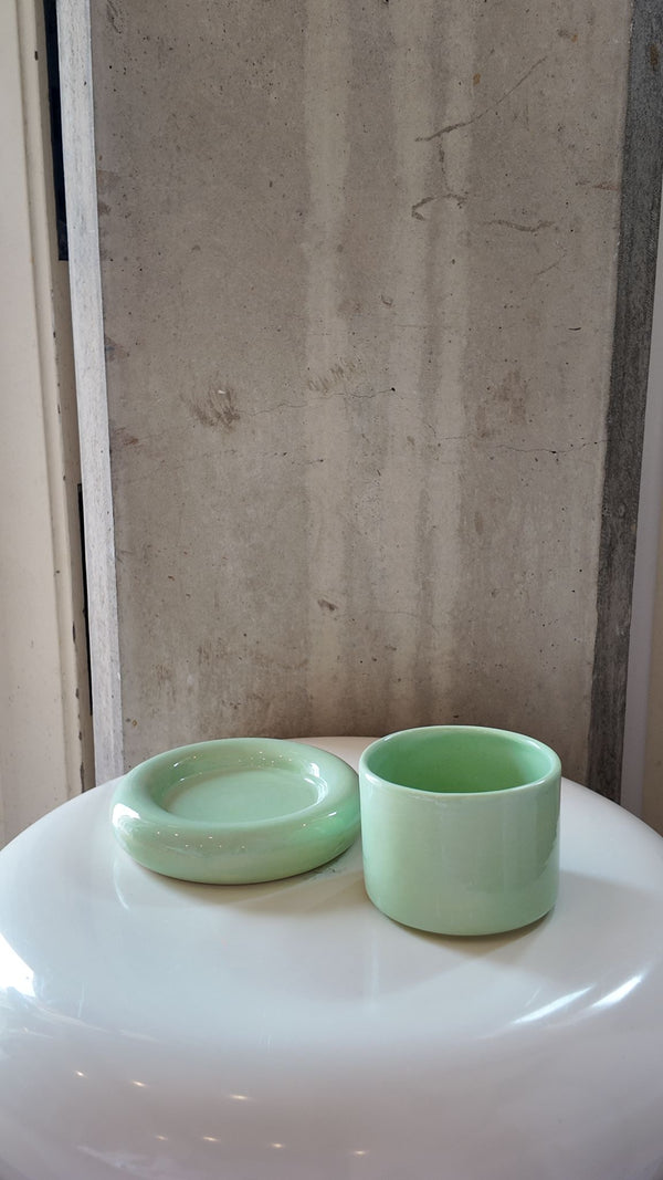 Glazed Chunky Mug & Saucer Set