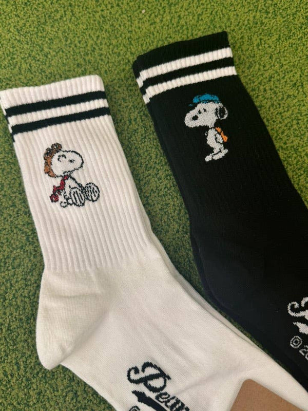 Peanuts Variety Snoopy 2Line Crew Ankle Socks