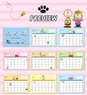 PEANUTS Snoopy 2026 Desk Calendar with deco stickers