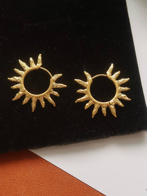 Sablière 18K Gold Non-Tarnish Sunburst Hoop Earrings