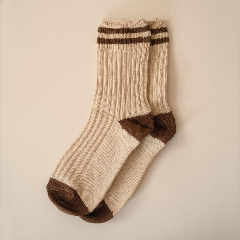 Varsity Knit Socks in Tiramisu