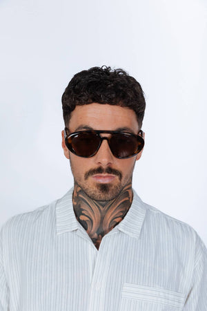 Chunky Aviator Sunglasses in Orange