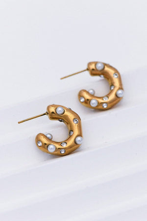 18K Gold Plated Waterproof Stainless Steel Hoop Earrings