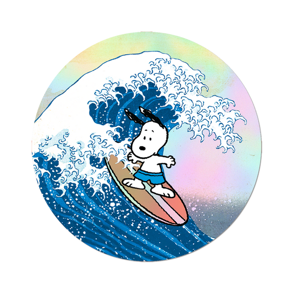 Great Wave Snoopy - Die-Cut Sticker (surf art history)