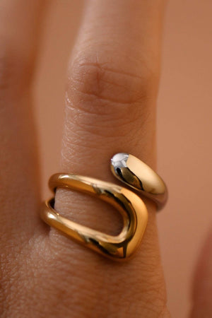 18K Gold Plated Waterproof Stainless Steel Ring