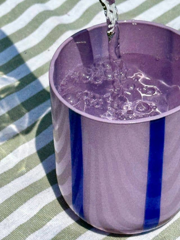 Atina Glassware - Lilac & Navy