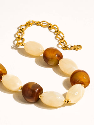 Palm 18K Gold Non-Tarnish Beaded Chain Necklace