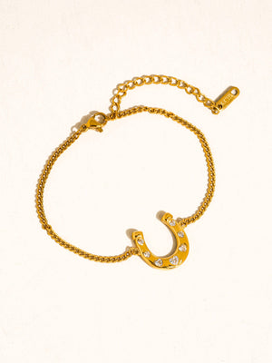 Gold Non-TarnishHorseshoe Chain Bracelet