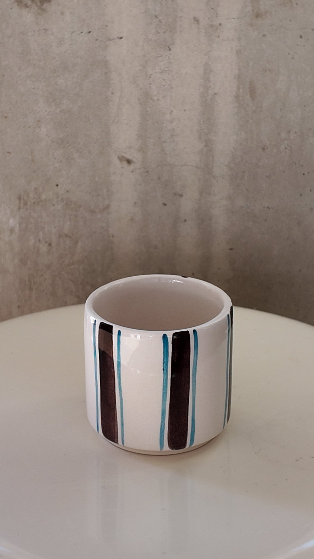 Handmade Ceramic Pot Brown & Blue