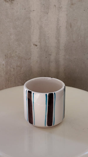 Handmade Ceramic Pot Brown & Blue