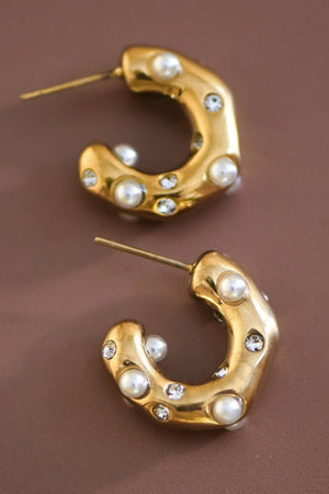 18K Gold Plated Waterproof Stainless Steel Hoop Earrings