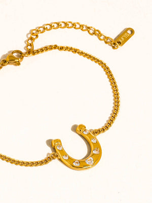 Gold Non-TarnishHorseshoe Chain Bracelet