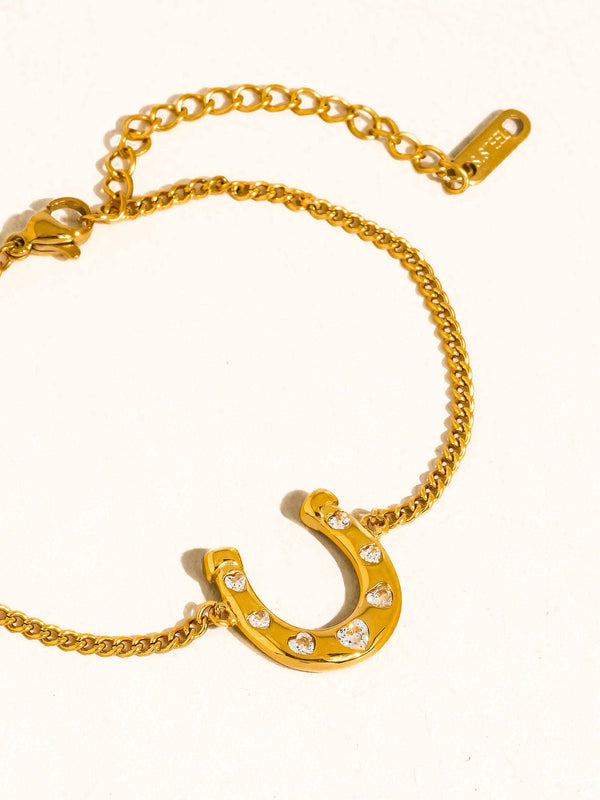 Gold Non-TarnishHorseshoe Chain Bracelet