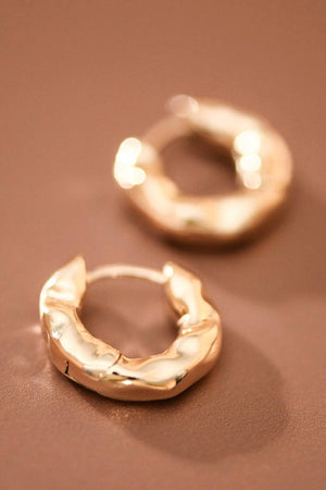 Gold Plated Small Hammered Hoops