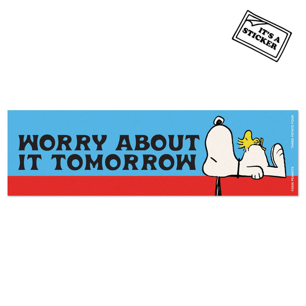 3P4 x Peanuts® - Snoopy Worry Tomorrow Mini Bumper Sticker