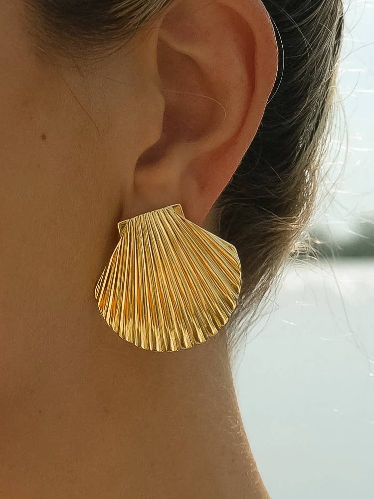 Gold Plated Waterproof Shell Studs