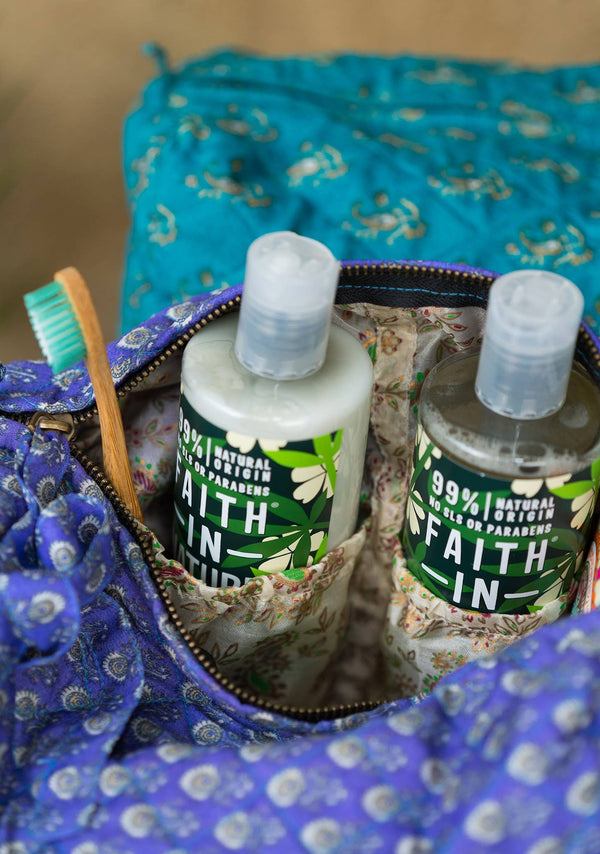 Recycled Sari Zip Wash Bag