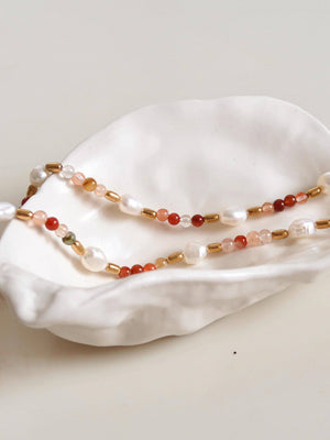 Non-Tarnish Bohemian Stone and Bead Bracelet