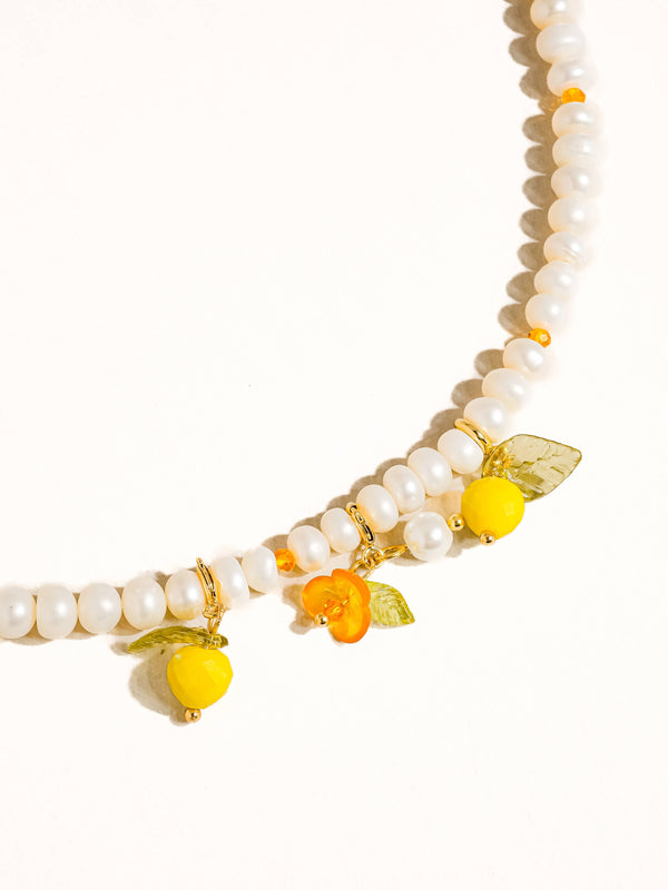 18K Gold Vintage Lemon Freshwater Pearl Necklace