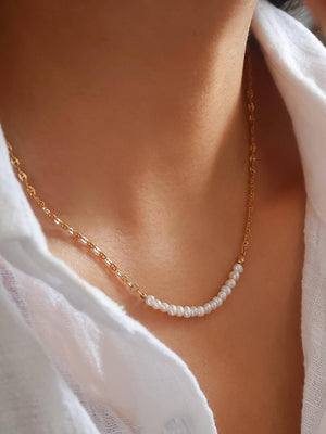 Margaux 18K Gold Non-Tarnish Freshwater Pearl Chain Necklace