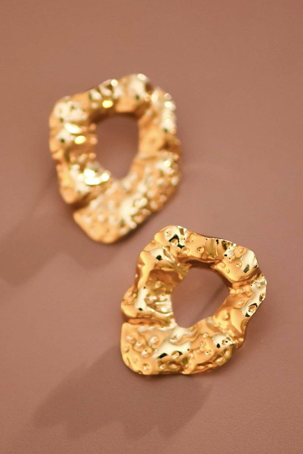 18K Gold Plated Waterproof Stainless Steel Stud Earrings - 7641