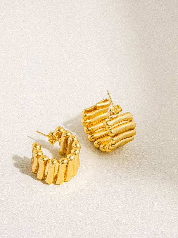 Nyla 18K Vintage Gold-Plated Modern Hoop Earring