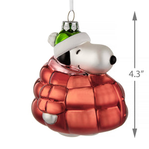 Glass Ornament - Peanuts™ Snoopy In Red Puffer Jacket