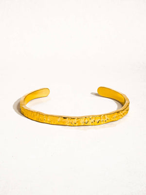 Bastien 18K Gold Non-Tarnish Textured Thin Bangle