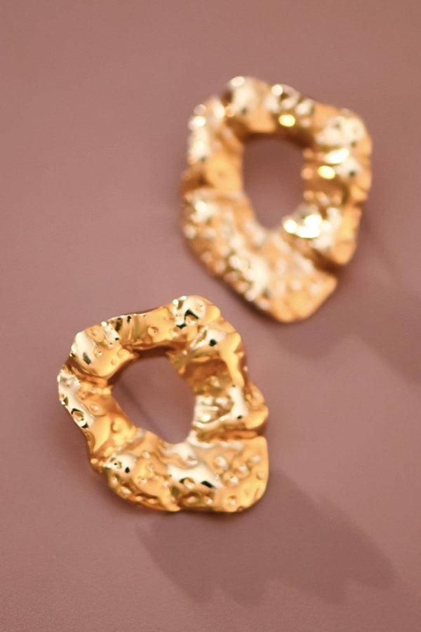 18K Gold Plated Waterproof Stainless Steel Stud Earrings - 7641