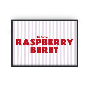 Raspberry Beret Retro Music Home Decor Wall Art Print